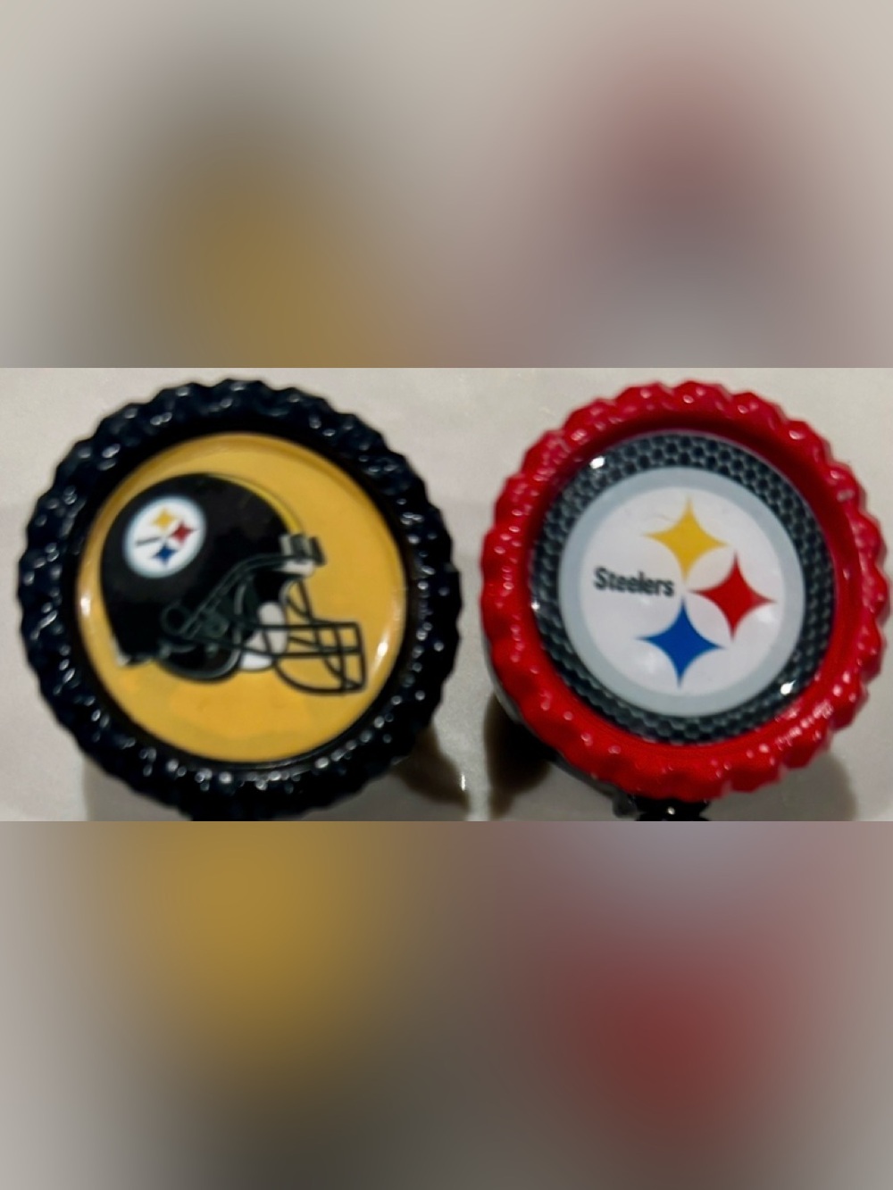 2 NFL Football Pittsburgh Steelers Nurse Badge Reels ID Holders Alligator Clips